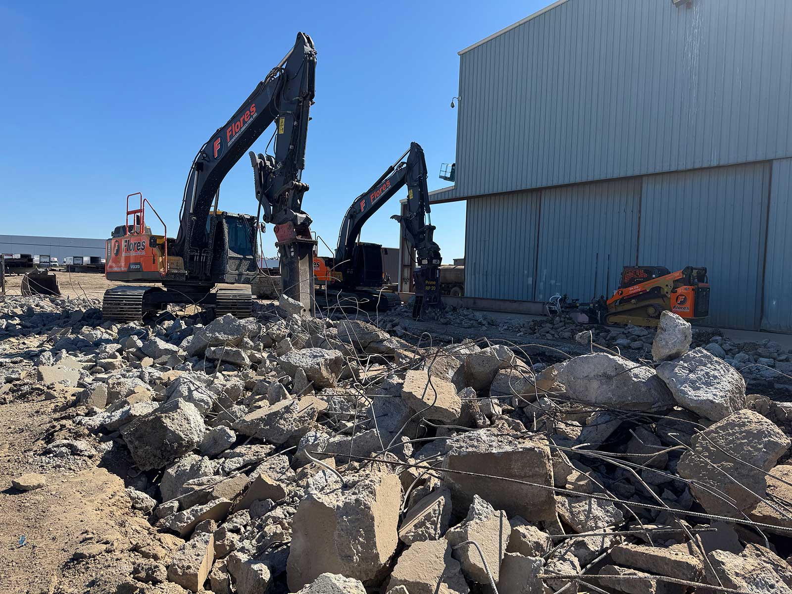 Concrete demolition in Delhi, California