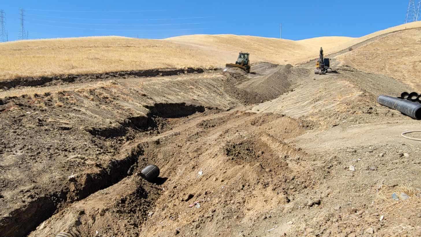 Utility trenching in Galt, California