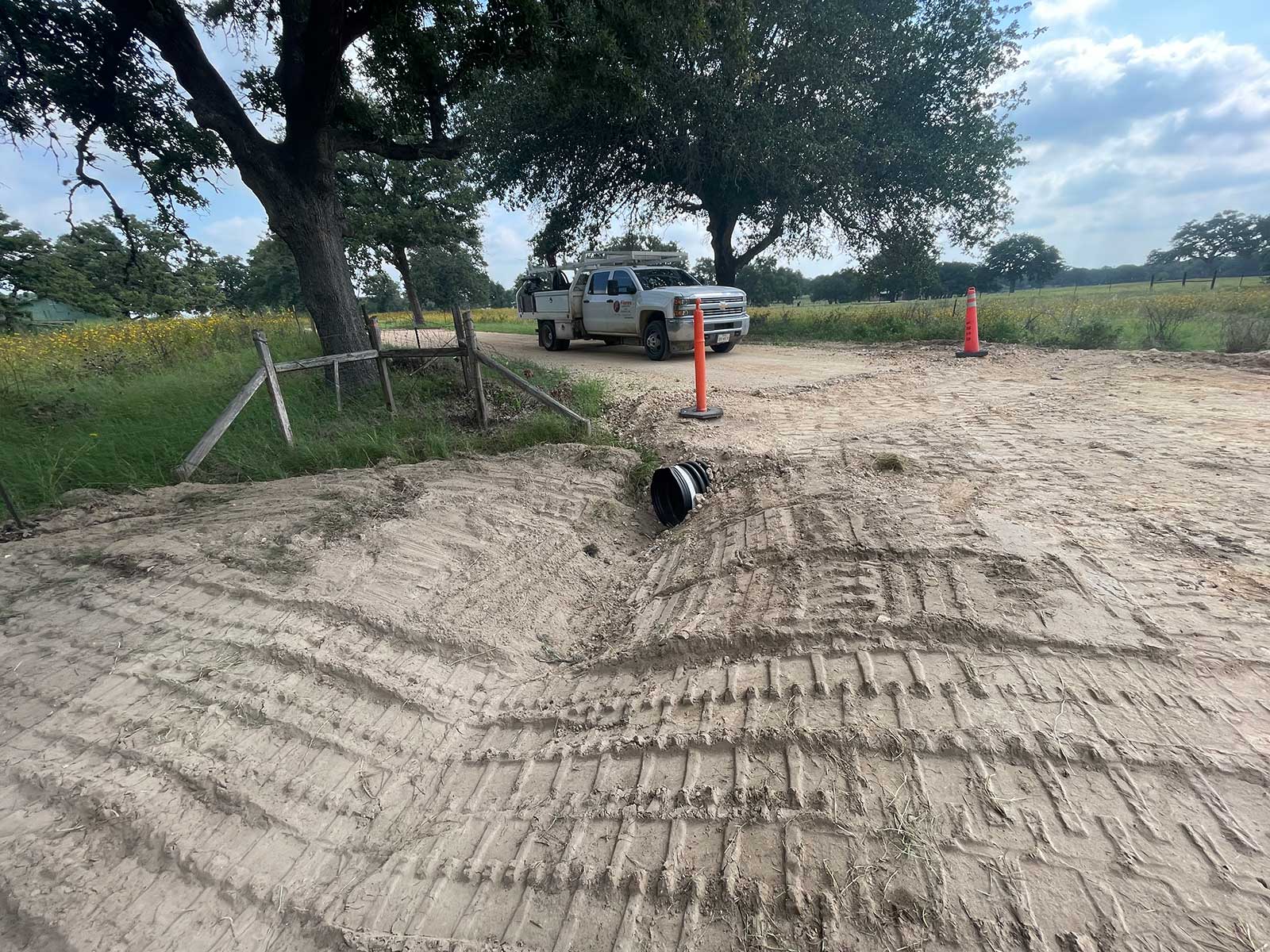 Utility trenching in Tuolumne, California